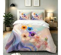 Gumntun Parure de Lit 240x260 cm Fleur pour Chambre Parentale-A50