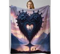 Gumntun Plaid Polaire 150 x 200 Cœur en 3D, Couverture en Flanelle à Motif 3D, pour Adultes Enfants Rester Chaud en Hiver Couverture en Peluche Canapé-Lit Bureau_B21045