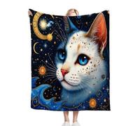 Gumntun Plaid Polaire 200x220 Chat de Dessin Animé, Impression Couverture en Polaire Microfibre, Confortable et Rrespirante Couverture de Lit pour Adultes et Enfants Rester Chaud en Hiver