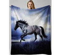 Gumntun Plaid Polaire 240x260 Adulte Cheval Animalier en 3D, Plaid Couverture Polaire en Microfibre, Jeté de Canapé pour Adultes et Enfants Rester Chaud en Hiver_B21204