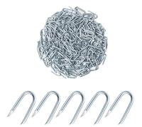 Gundhgstrr Agrafes de Clôture Galvanisées 200 Pcs, Clous en Forme de U, Agrafes de Clôture en, Clous en U pour Fixations de Clôture Câble de Jardin.