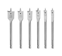 Gunpla Jeu de 6 Forets Plats à Tige Hexagonale 10-25mm en Acier au Carbone Robuste pour Travail de Bois, Foret Plat Durable Lames pour Coupe Perforer Contreplaqué Plastiques Panneaux Aggloméré