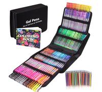 Gunsamg 240 Gel Coloriage Adulte, 120 Stylo Paillette avec 120 Recharges, Feutre Gel pour Enfants Livre de Coloriage Dessin, Écriture
