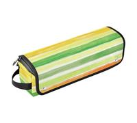 GuoChe Organiseur de voyage imperméable pour outils de cheveux avec tapis résistant à la chaleur, aquarelle colorée à rayures