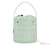 GuoChe Sac de rangement de fil de Noël, vert clair, blanc, arbre, pois, sac de rangement, sac fourre-tout portable pour crochet, accessoire de crochet