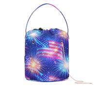 GuoChe Sacs à tricoter, sacs à tricoter, sacs à tricoter, sacs à tricoter, motif drapeau des États-Unis, feu d'artifice, 4 juillet, organiseur de crochet