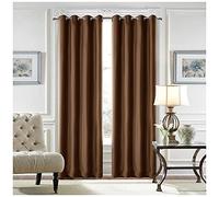 GUOCU Rideaux et Draperies Occultants - Rideau Isolant Thermique Anti Froid et Chaleur Lumineux Bloquer Tissu Solid Panneux Anti Bruit pour Chambre et Salon Brun 254X160cm(1 Panneau)