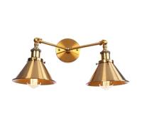 GUODDM Applique Murale Vintage en Métal À Bras Articulé, Abat-Jour Réglable en Hauteur, Douille E27, Idéale pour Couloir, Escalier, Chambre, Bureau Ou Lecture, Luminaire Décoratif en Bronze(C)