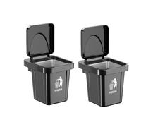 GUODDM Cendrier Extérieur avec Couvercle, Poubelle À Cigarettes Murale, Boîte À Fumer De Bureau avec Panneau De Cigarettes for L'élimination des Mégots De Cigarettes(2PCS Black)