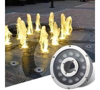 GUODDM Éclairage LED Annulaire pour Fontaine - Luminaires Submersibles 12-24 V, Éclairage Paysager sous-Marin RGB À Trou Central, Spot Encastrable Étanche IP68, pour Jardin Et Piscine(15w(AC12V))