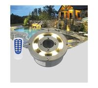 GUODDM Éclairage LED Annulaire Submersible pour Fontaine - 12V/24V, Changement De Couleur RGB, Projecteur Paysager Étanche IP68 avec Orifice Central, pour Fontaines, Piscines Et Jardins(Red,9W (12V))