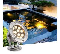 GUODDM Éclairage LED Submersible pour Bassin, Projecteur Orientable, Lampes LED 12 V, Étanchéité IP68, pour Jardins, Piscines Et Cours(Green,9W)