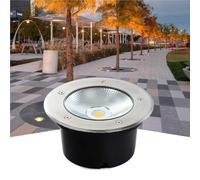 GUODDM Éclairage Paysager - Lampadaire Projecteur COB, 85-265 V, Encastré Extérieur, Étanche IP65, Rond, Basse Tension, Anti-éblouissement, pour Jardin, Places Et Cours(Warm White Light,5W)