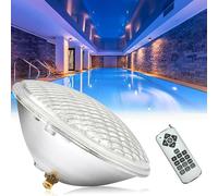 GUODDM Éclairage sous-Marin RGB+W - Projecteur LED Submersible pour Fontaine, Ampoule Encastrable par 56 pour Piscine, avec Télécommande, Éclairage sous-Marin pour Piscine Étanche IP68(35W)