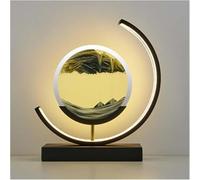 GUODDM Lampe De Chevet « Tableau Mouvant » en Sable, Veilleuse Décorative en Verre Façon Sablier pour Chambre, Lampe De Bureau De Style Chinois, Accessoire De Décoration Intérieure Unique(Green)