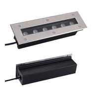 GUODDM Lampe Paysagère - Lampe De Jardin Enterrée, Spot LED Rectangulaire Encastré, Éclairage Linéaire Extérieur Souterrain 24 V, Étanche IP67, Éclairage De Couloir Et D'escalier(Blue,24w(24v))