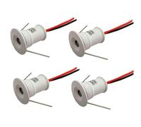 GUODDM Lot De 4 Ou 6 Mini Spots LED - Lampe D'escalier 1 W, Spot Encastrable, Plafonnier Intégré, Éclairage Discret pour Mur D'arrière-Plan Et Plafond(4pcs-White,DC12V-Warm White)