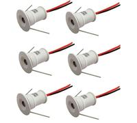 GUODDM Lot De 4 Ou 6 Mini Spots LED - Lampe D'escalier 1 W, Spot Encastrable, Plafonnier Intégré, Éclairage Discret pour Mur D'arrière-Plan Et Plafond(6pcs-White,DC12V-Warm White)