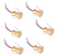 GUODDM Lot De 4 Ou 6 Mini Spots LED - Lampe D'escalier 1 W, Spot Encastrable, Plafonnier Intégré, Éclairage Discret pour Mur D'arrière-Plan Et Plafond(6pcs-Gold,DC12V-White)