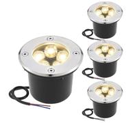 GUODDM Lot De 4 Spots LED Enterrés D'extérieur, Projecteurs De Jardin 12/24 V, Étanches IP67, pour Allée, Terrasse Et Patio(Blue,3w(24v))