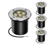 GUODDM Lot De 4 Spots LED Enterrés D'extérieur, Projecteurs De Jardin 12 V, Étanches IP67, pour Allée, Terrasse Et Patio(Warm Light,6w)