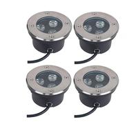 GUODDM Lot De 4 Spots LED Ultra-Fins - Éclairage sous-Marin Étanche 3 W, Spot LED D'extérieur Étanche IP68, Éclairage Encastré pour Piscine, Jardin, Terrasse(Yellow,3W(12V))