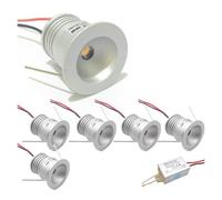 GUODDM Lot De 6 Mini Spots LED 12 V 1 W, Étanches IP65, Encastrables, Ampoules De 25 Mm, Kit D'éclairage Extérieur pour Plafond, Idéal pour Jardin, Garage Et Grenier(Warm White,30 Degrees)