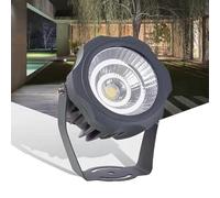 GUODDM Projecteur LED D'extérieur Rond COB, Longue Portée, Éclairage Paysager À Angle Réglable, Étanche IP65, pour Mur, Publicité, Bâtiment, Pelouse(White,20W(AC110-220V))