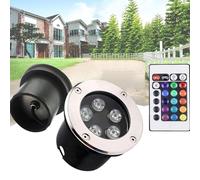 GUODDM Projecteur LED Submersible pour Bassin, Spot D'extérieur Encastrable RVB 12-24V, Éclairage De Piscine À LED Étanche IP68 pour Bassin, Fontaine, Terrasse, Pelouse(15w,Rgb-24V)