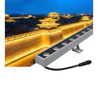 GUODDM Projecteur Mural LED Extérieur - Barre LED 24 V, Éclairage Linéaire Lumière du Jour 5000 K, Projecteur LED Rectangulaire Étanche IP65, pour Église, Publicité, Cour, Jardin(White,24W(DC24V))