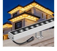 GUODDM Projecteur Mural LED Extérieur - Barre LED 24 V, Éclairage Linéaire Lumière du Jour 5000 K, Projecteur LED Rectangulaire Étanche IP65, pour Église, Publicité, Cour, Jardin(Green,24W(DC24V))