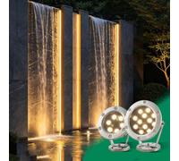 GUODDM Projecteur Rotatif 12 V, Éclairage LED pour Bassin, Lumières LED Submersibles, Projecteur Étanche IP68, pour Jardin, Piscine, Cour Et Fontaine RGB(White Light,18w)