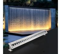 GUODDM Projecteurs Muraux LED D'extérieur - Spot LED Rectangulaire Étanche IP68, Luminaire Effet Cascade pour Piscine, Idéal pour Églises, Publicités, Cours Et Jardins(White,24W(24V))