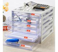 GUODDM Rangement Bureau Boîte De Rangement Multicouche Pour Dossiers A4, Classeur À Tiroirs Transparents, Organiseur De Bureau À Coque Creuse Pour Documents