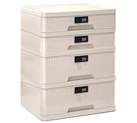 GUODDM Rangement Bureau Classeur De Bureau Pour Documents - Boîte De Rangement Verrouillable Avec Serrure À Combinaison - Organiseur De Dossiers Format A4 Pour Le Bureau(4-layers)