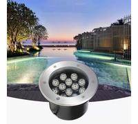 GUODDM Spot Encastrable Exterieur - 110-230V Lampe Jardin Enterré, Lumière LED Submersible, IP68 Étanche Spot Exterieur Encastrable Sol, Spot LED Encastrable Exterieur Acier Inoxydable(RGB,24W)