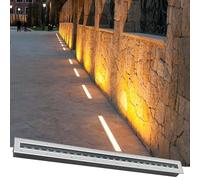 GUODDM Spot LED Encastré D'extérieur, Éclairage Linéaire Rectangulaire Souterrain 85-265 V, Éclairage De Couloir Étanche IP67, Éclairage D'escalier(Warm White,12W)