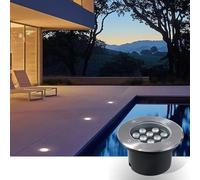 GUODDM Spots Encastrés Extérieurs, Éclairage Paysager Au Sol, Projecteur LED Encastré Extérieur AC85-265V, Étanche IP66, pour Jardin, Allée, Terrasse, Escalier(White,24W(85-265v))