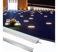 GUODDM Spots Encastrés pour Extérieur - Luminaire Paysager LED Au Sol, Projecteur Linéaire Basse Tension (24 V CC), Spot Encastré Ultra-Plat Étanche IP67(Red)