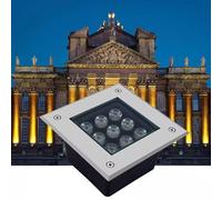 GUODDM Spots LED Encastrés Au Sol - Spots Extérieurs Enterrés, Spots LED Carrés Basse Tension 12 V, Spots De Jardin Enterrés Étanches IP66, pour Terrasse, Allée, Villa(Warm White,9w)