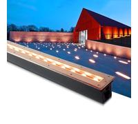 GUODDM Spots LED Paysagers, Appliques Murales Ultra-Minces À Longue Bande en Acier Inoxydable AC 220 V, Spots LED Encastrés Étanches IP67, Éclairage Décoratif Au Sol(Green,12W)