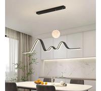 GUODDM Suspension LED Moderne À Intensité Variable avec Télécommande - Luminaire Suspendu Noir De 110 Cm pour Salle À Manger, Cuisine, Salon Et Bureau - Design Contemporain Élégant