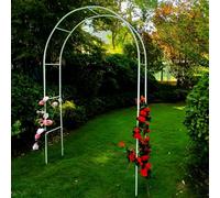 GUOGLZ Grande Arche De Jardin en Métal pour Plantes Grimpantes, Largeur 100 Cm, 120 Cm, 140 Cm, 180 Cm, Robuste Arche À Rosiers, Treillis Tubulaire en Fer Résistant Aux Intempéries(Blanc,100x220cm)