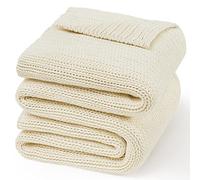 Guohaoi - Couverture lestée en tricot pour adultes (crème 122 x 183 cm; 5,4 kg) sans perles - Couverture rafraîchissante pour les dormeurs chauds - Décoration d'intérieur - Couverture respirante en