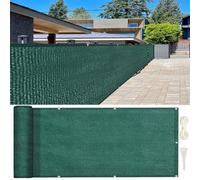 GUOJUN Brise Vue 100 x 700 cm Protection UV, Coupe-Vent, Respirant Cache Vue Balcon, Clôture d'ombrage avec Attaches de Câble Œillets pour Balcon Jardin Terrain, Vert Foncé