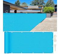 GUOJUN Brise Vue 120 x 800 cm Protection UV, Coupe-Vent, Respirant Cache Vue Balcon, Clôture d'ombrage avec Attaches de Câble Œillets pour Balcon Jardin Terrain, Bleu Ciel