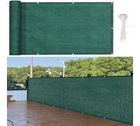 GUOJUN Brise Vue 120 x 900 cm Protection UV, Coupe-Vent, Respirant Brise Vue Jardin, Filet D’Ombrage avec Attaches de Câble Œillets pour Jardin, Balcon, Vert Foncé