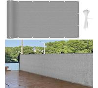 GUOJUN Brise Vue 55 x 700 cm Protection UV, Coupe-Vent, Respirant Brise Vue Jardin, Filet D’Ombrage avec Attaches de Câble Œillets pour Jardin, Balcon, Gris Clair