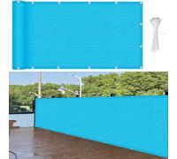 GUOJUN Brise Vue 60 x 360 cm Protection UV, Coupe-Vent, Respirant Brise Vue Jardin, Filet D’Ombrage avec Attaches de Câble Œillets pour Jardin, Balcon, Bleu Ciel
