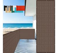 GUOJUN Brise Vue 75 x 700 cm Hdpe, Respirant, Vent, UV Résistant Brise Vue Jardin, Filet D’Ombrage avec Attaches de Câble Œillets pour Balcon Jardin Terrain, Brun